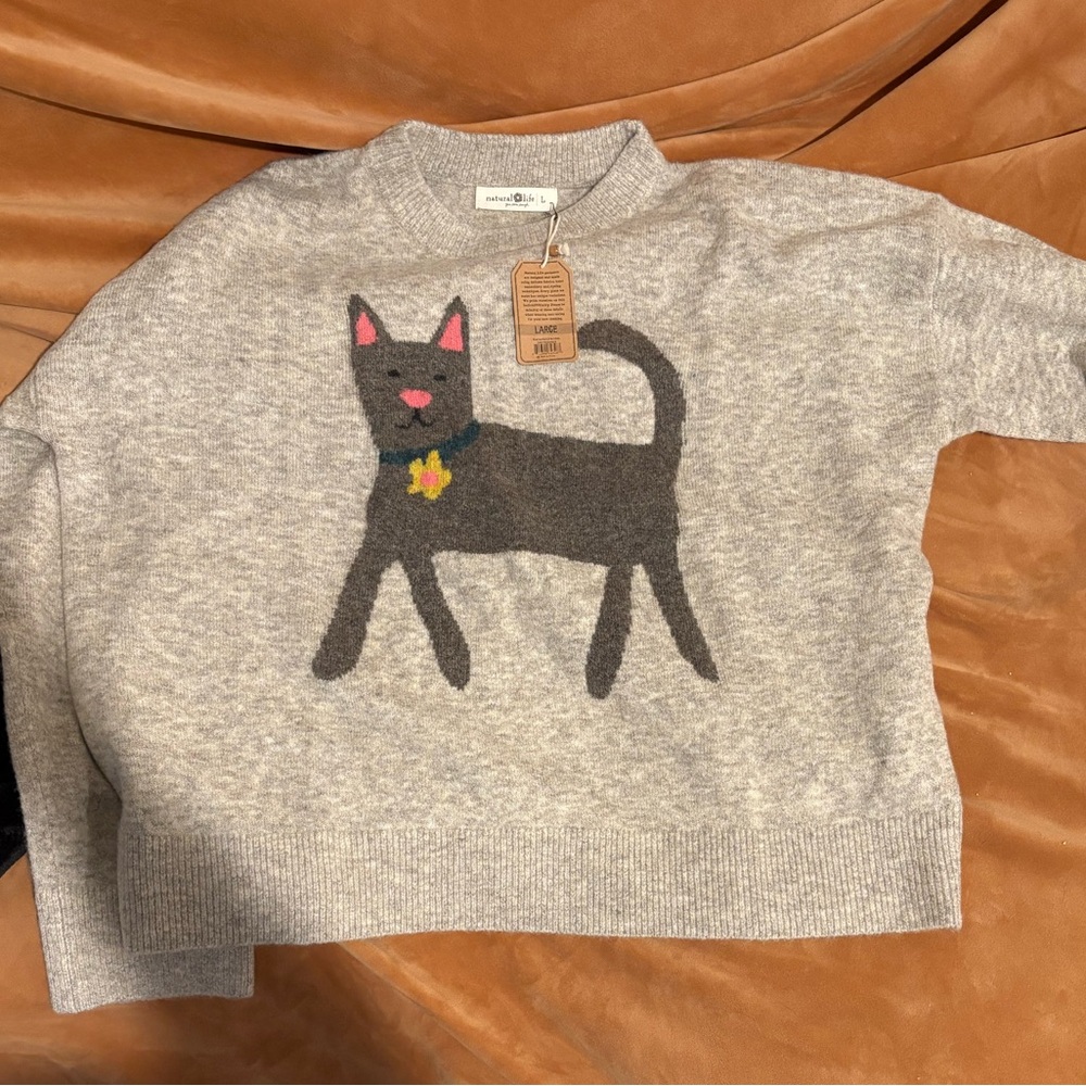 Natural Life Cat Sweater Brand New
